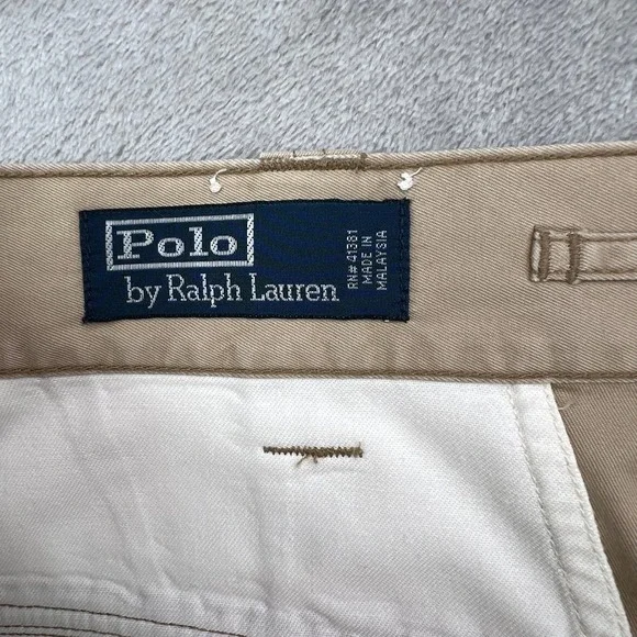 Vintage Polo Ralph Lauren Cargo Pants Mens 36x32 Khaki Relaxed Fit Pockets Twill